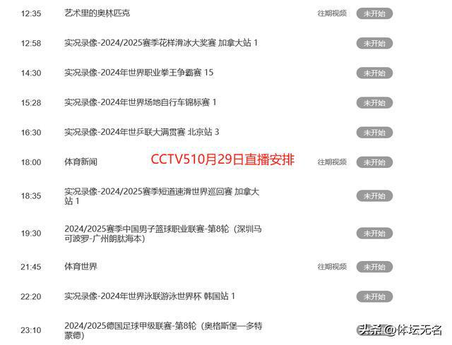 央5台直播表：CCTV5、CCTV5+节目单九游会app10月29日乒乓WTT赛程出炉中(图2)